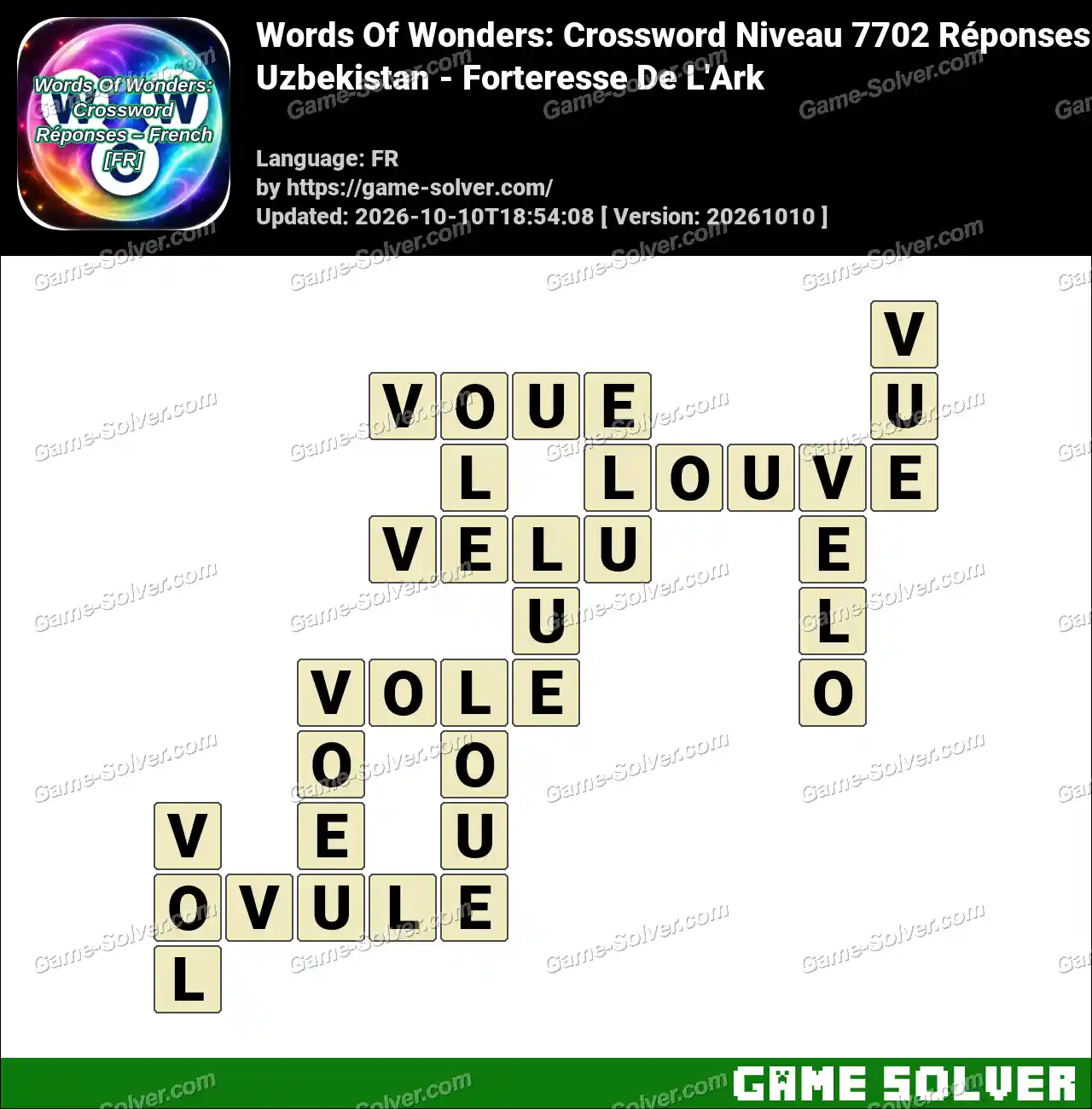 Words Of Wonders: Crossword Niveau 7702 Réponses – Uzbekistan – Forteresse De L’Ark